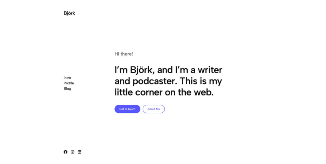 Screenshot of the Bj&ouml;rk theme.